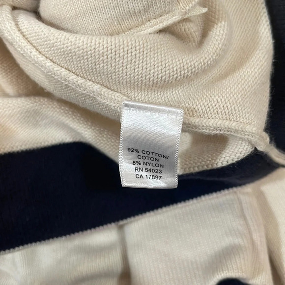 SOLD!! Women’s BR oversized cream full zip up mock neck sweater L - Picture 4 of 4